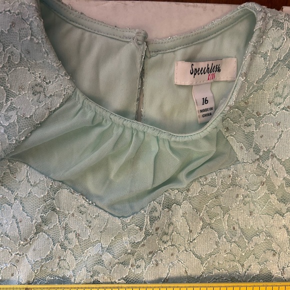 Speechless Glitter lace floral maxi overlay romper skort dress girls Sz-16 AA4 - Picture 7 of 11